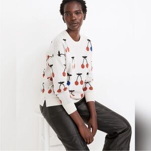 Madewell Gray Sweater with Cherry Design